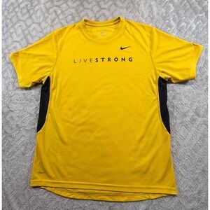 Nike Fit Dry LIVESTRONG Dri-FIT Performance Shirt L Yellow Black Athletic Tee
